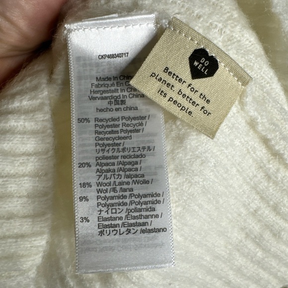 Madewell Xs Cable Winslow Mockneck Pullover Sweater White CP0364 - Picture 7 of 10